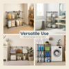 imageIRIS USA 6Cube Modular Wire Cube Storage Organizer Adjustable ampamp Expandable Metal Shelving for Closet Bathroom ampamp Home Storage Stackable Wire Grid 60 lb Capacity BlackCube  6 Pack