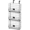imageIRIS USA 6Cube Modular Wire Cube Storage Organizer Adjustable ampamp Expandable Metal Shelving for Closet Bathroom ampamp Home Storage Stackable Wire Grid 60 lb Capacity BlackHanging Basket  3 Pack