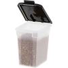 imageIRIS USA Dog Food Storage Container 50 lbs with Removable Rolling Wheels ampamp Included Scoop for Dog Cat Bird and Other Pets Food Storage Bin Keep Fresh Made in USA ClearDark GrayPearlBlack