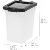 imageIRIS USA Dog Food Storage Container 50 lbs with Removable Rolling Wheels ampamp Included Scoop for Dog Cat Bird and Other Pets Food Storage Bin Keep Fresh Made in USA ClearDark GrayPearlBlack