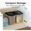 imageIRIS USA Dog Food Storage Container 50 lbs with Removable Rolling Wheels ampamp Included Scoop for Dog Cat Bird and Other Pets Food Storage Bin Keep Fresh Made in USA ClearDark GrayPearlBlack