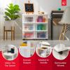 imageIRIS USA Plastic 3Drawer Storage Organizer Rolling Cart with Wheels Casters 2Pack for Classroom Art Supplies Bathroom Dorm Bedroom Laundry Room Slim Narrow WhiteClearWhite