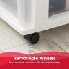 imageIRIS USA Plastic 3Drawer Storage Organizer Rolling Cart with Wheels Casters 2Pack for Classroom Art Supplies Bathroom Dorm Bedroom Laundry Room Slim Narrow WhiteClearWhite