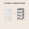 imageIRIS USA Plastic 3Drawer Storage Organizer Rolling Cart with Wheels Casters 2Pack for Classroom Art Supplies Bathroom Dorm Bedroom Laundry Room Slim Narrow WhiteClearBlack