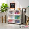 imageIRIS USA Plastic 3Drawer Storage Organizer Rolling Cart with Wheels Casters 2Pack for Classroom Art Supplies Bathroom Dorm Bedroom Laundry Room Slim Narrow WhiteClearWhite