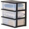 imageIRIS USA Wide 3 Drawer Plastic Storage Chests 2 Pack