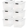 imageIRIS USA 2Pack Storage Bins with Lids 72 Quart Made in USA Stackable SeeThrough Organizing Solution Latches Durable Nestable Containers Secure Pull Handle BPAFree Plastic72 Qt  6 Pack
