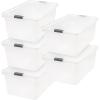imageIRIS USA 5Pack 68qt17gal Clear View Plastic Storage Bin with Lid