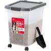 imageIRIS USA Dog Food Storage Container 50 lbs with Removable Rolling Wheels ampamp Included Scoop for Dog Cat Bird and Other Pets Food Storage Bin Keep Fresh Made in USA ClearDark GrayClearDark Gray