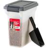 imageIRIS USA Dog Food Storage Container Airtight Lid 2Cup Scoop Up to 13 Pounds Pet Food Storage Versatile Pet Food Bin Treats BPA Free Dark GrayClearDark Gray