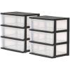 imageIRIS USA Wide 3 Drawer Plastic Storage Chests 2 Pack