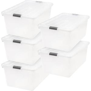 imageIRIS USA 5Pack 68qt17gal Clear View Plastic Storage Bin with Lid