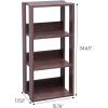 image3Tier 16quot Medium Open Wooden Bookshelf with Adjustable Shelves Easy Assembly Bookcase Farmhouse Shelf for Small Spaces Bedroom Office Living Room Indoor BrownBrown