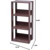 image3Tier 16quot Medium Open Wooden Bookshelf with Adjustable Shelves Easy Assembly Bookcase Farmhouse Shelf for Small Spaces Bedroom Office Living Room Indoor BrownBrown