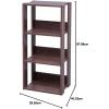 image3Tier 16quot Medium Open Wooden Bookshelf with Adjustable Shelves Easy Assembly Bookcase Farmhouse Shelf for Small Spaces Bedroom Office Living Room Indoor BrownBrown