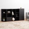 imageIRIS OHYAMA USA 3Tier Closed Cubby Storage Shelf with Doors Small Storage Bookshelf Cabinet with Closed Privacy Door Shelves with Magnetic Closures BlackBlack