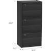 imageIRIS OHYAMA USA 3Tier Closed Cubby Storage Shelf with Doors Small Storage Bookshelf Cabinet with Closed Privacy Door Shelves with Magnetic Closures BlackBlack