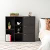 imageIRIS OHYAMA USA 3Tier Closed Cubby Storage Shelf with Doors Small Storage Bookshelf Cabinet with Closed Privacy Door Shelves with Magnetic Closures BlackBlack