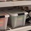 imageIRIS USA 19 Qt Stackable Plastic Storage Bins with Lids 6 Pack  BPAFree Made in USA  Discreet Organizing Solution Latches Durable Nestable Containers Secure Pull Handle  Pearl19 Qt  6 Pack