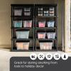 imageIRIS USA 32 Qt Stackable Plastic Storage Bins with Lids 4 Pack  BPAFree Made in USA  SeeThrough Organizing Solution Latches Durable Nestable Containers Secure Pull Handle  ClearBlackClearBlack