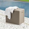 imageIRIS USA 35Gallon Outdoor Deck Storage Box Lockable ampamp UVProtected WeatherResistant Patio Storage for Cushions Garden Tools ampamp Packages Waterproof Resin Durable ampamp Stylish Design  Beige