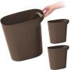 imageIRIS USA 6 Gallon  24 Quart Trash Garbage Cans Plastic Wastebasket Set 3Pack for Home Office Kitchen Bedroom Bathroom with Handles Made with Recycled Materials Eco Friendly Sustainable NavyBrown