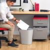 imageIRIS USA 6 Gallon  24 Quart Trash Garbage Cans Plastic Wastebasket Set 3Pack for Home Office Kitchen Bedroom Bathroom with Handles Made with Recycled Materials Eco Friendly Sustainable NavyGray