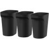 imageIRIS USA 6 Gallon  24 Quart Trash Garbage Cans Plastic Wastebasket Set 3Pack for Home Office Kitchen Bedroom Bathroom with Handles Made with Recycled Materials Eco Friendly Sustainable NavyBlack
