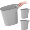imageIRIS USA 6 Gallon  24 Quart Trash Garbage Cans Plastic Wastebasket Set 3Pack for Home Office Kitchen Bedroom Bathroom with Handles Made with Recycled Materials Eco Friendly Sustainable NavyGray