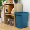 imageIRIS USA 6 Gallon  24 Quart Trash Garbage Cans Plastic Wastebasket Set 3Pack for Home Office Kitchen Bedroom Bathroom with Handles Made with Recycled Materials Eco Friendly Sustainable NavyEcoFriendly Navy