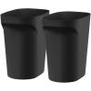 imageIRIS USA 6 Gallon  24 Quart Trash Garbage Cans Plastic Wastebasket Set 3Pack for Home Office Kitchen Bedroom Bathroom with Handles Made with Recycled Materials Eco Friendly Sustainable NavyBlack
