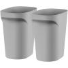 imageIRIS USA 6 Gallon  24 Quart Trash Garbage Cans Plastic Wastebasket Set 3Pack for Home Office Kitchen Bedroom Bathroom with Handles Made with Recycled Materials Eco Friendly Sustainable NavyGray