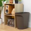 imageIRIS USA 6 Gallon  24 Quart Trash Garbage Cans Plastic Wastebasket Set 3Pack for Home Office Kitchen Bedroom Bathroom with Handles Made with Recycled Materials Eco Friendly Sustainable NavyBrown