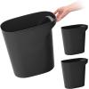 imageIRIS USA 6 Gallon  24 Quart Trash Garbage Cans Plastic Wastebasket Set 3Pack for Home Office Kitchen Bedroom Bathroom with Handles Made with Recycled Materials Eco Friendly Sustainable NavyBlack