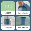 imageIRIS USA 6 Gallon  24 Quart Trash Garbage Cans Plastic Wastebasket Set 3Pack for Home Office Kitchen Bedroom Bathroom with Handles Made with Recycled Materials Eco Friendly Sustainable NavyEcoFriendly Navy