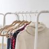 imageIRIS USA Clothes Rack for Hanging Clothes with Bottom Wood Shelf Freestanding Clothing Rack Easy to Assemble Garment Rack Metal Sturdy Design Multipurpose Small Space Storage Solution WhiteWhite