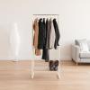 imageIRIS USA Clothes Rack for Hanging Clothes with Bottom Wood Shelf Freestanding Clothing Rack Easy to Assemble Garment Rack Metal Sturdy Design Multipurpose Small Space Storage Solution WhiteWhite