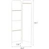 imageIRIS USA Clothes Rack for Hanging Clothes with Bottom Wood Shelf Freestanding Clothing Rack Easy to Assemble Garment Rack Metal Sturdy Design Multipurpose Small Space Storage Solution WhiteWhite
