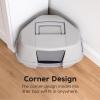 imageIRIS USA Corner Cat Litter Box Enclosed with Scoop  Privacy and Easy Access for Cleaning Odor Defensive Hooded Litter Tray Sturdy Stain Resisting Plastic Fits in Most Corners GrayGray