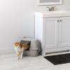 imageIRIS USA Corner Cat Litter Box Enclosed with Scoop  Privacy and Easy Access for Cleaning Odor Defensive Hooded Litter Tray Sturdy Stain Resisting Plastic Fits in Most Corners GrayGray