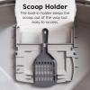 imageIRIS USA Corner Cat Litter Box Enclosed with Scoop  Privacy and Easy Access for Cleaning Odor Defensive Hooded Litter Tray Sturdy Stain Resisting Plastic Fits in Most Corners GrayGray
