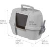 imageIRIS USA Corner Cat Litter Box Enclosed with Scoop  Privacy and Easy Access for Cleaning Odor Defensive Hooded Litter Tray Sturdy Stain Resisting Plastic Fits in Most Corners GrayGray