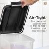 imageIRIS USA Dog Food Storage Container 2 Pack Up to 30 lbs Each Airtight Seal for Freshness Wheels for Rolling Easy One Hand Opening Made in USA BPA Free ClearBlack30 lbs  2 Pack