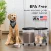 imageIRIS USA Dog Food Storage Container 2 Pack Up to 30 lbs Each Airtight Seal for Freshness Wheels for Rolling Easy One Hand Opening Made in USA BPA Free ClearBlack30 lbs  2 Pack