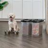 imageIRIS USA Dog Food Storage Container 2 Pack Up to 30 lbs Each Airtight Seal for Freshness Wheels for Rolling Easy One Hand Opening Made in USA BPA Free ClearBlack10 lbs  2 Pack