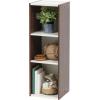 imageIRIS USA Inc 2Tier Cubby Storage Bookshelf with Adjustable Shelves 14quot Width Stackable Easy Assembly Space Saving Shelving Unit Bookcase Walnut BrownWhiteBrown