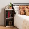 imageIRIS USA Inc 2Tier Cubby Storage Bookshelf with Adjustable Shelves 14quot Width Stackable Easy Assembly Space Saving Shelving Unit Bookcase Walnut BrownWhiteBrown