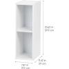 imageIRIS USA Inc 2Tier Cubby Storage Bookshelf with Adjustable Shelves 14quot Width Stackable Easy Assembly Space Saving Shelving Unit Bookcase Walnut BrownWhiteWhite