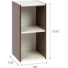 imageIRIS USA Inc 2Tier Cubby Storage Bookshelf with Adjustable Shelves 14quot Width Stackable Easy Assembly Space Saving Shelving Unit Bookcase Walnut BrownWhiteBrown