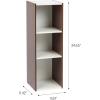 imageIRIS USA Inc 2Tier Cubby Storage Bookshelf with Adjustable Shelves 14quot Width Stackable Easy Assembly Space Saving Shelving Unit Bookcase Walnut BrownWhiteBrown